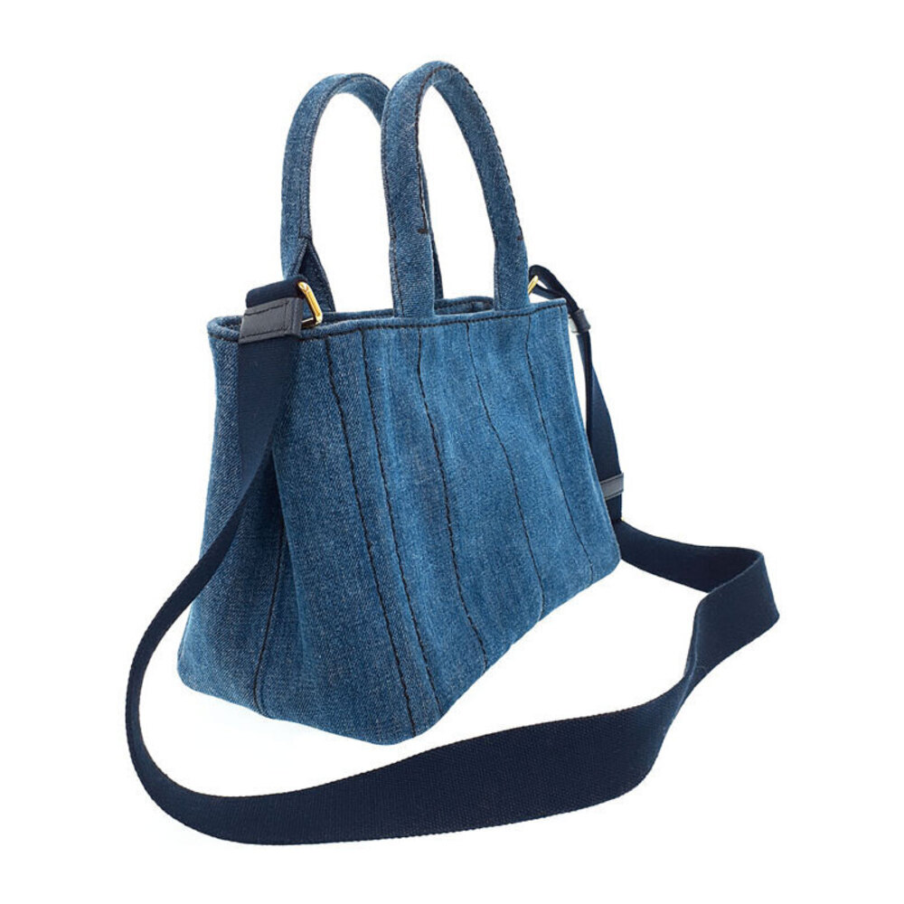 PRADA Canapa Denim Handbag Bag - Picture 2 of 9
